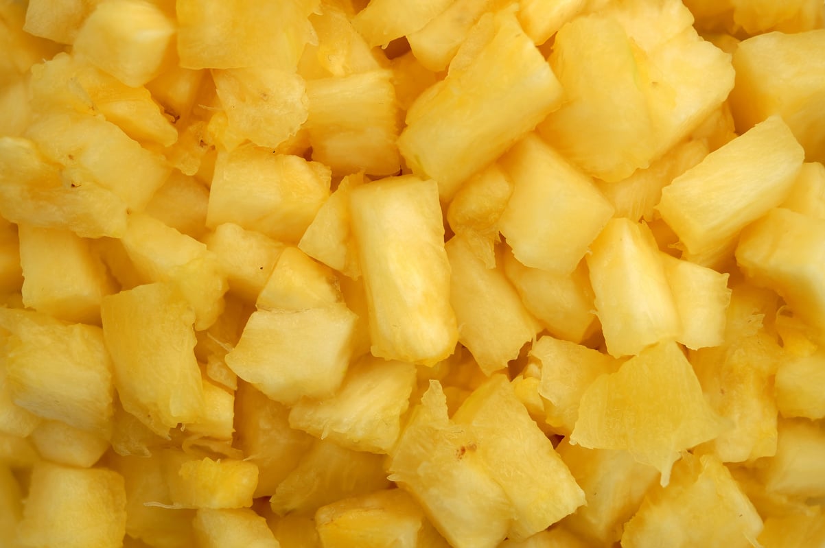 Close up of Pineapple Chunks